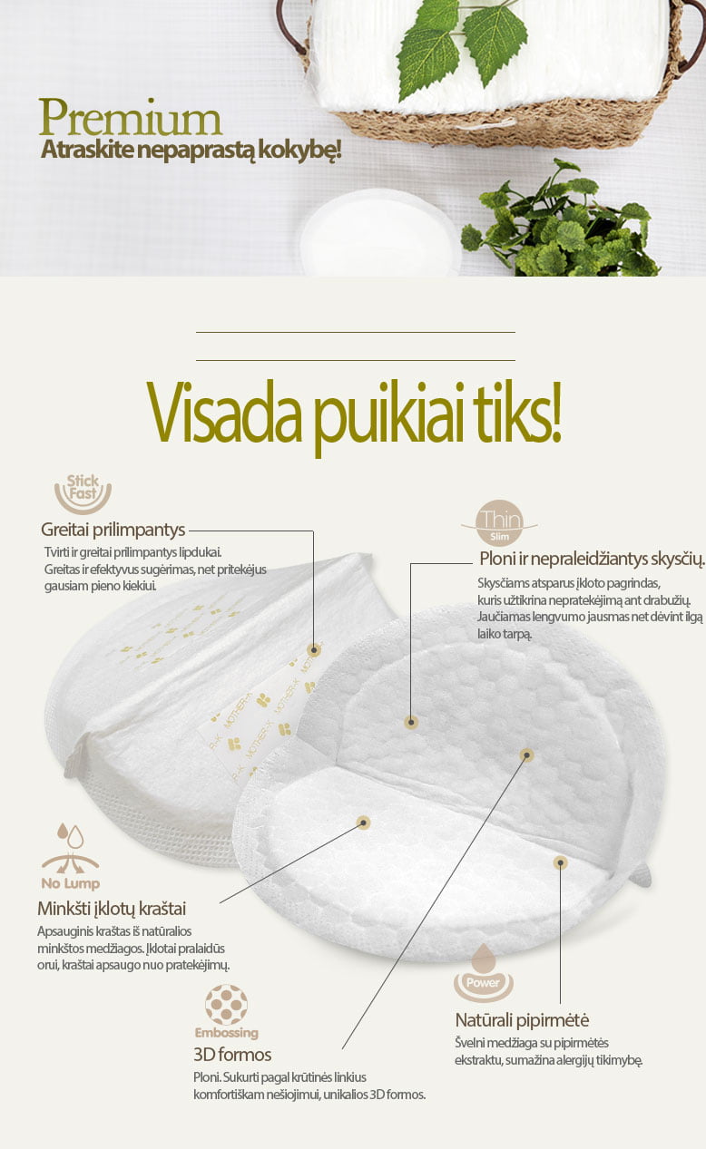 MOTHER-K premium ypač ploni įklotai į liemenėlę
