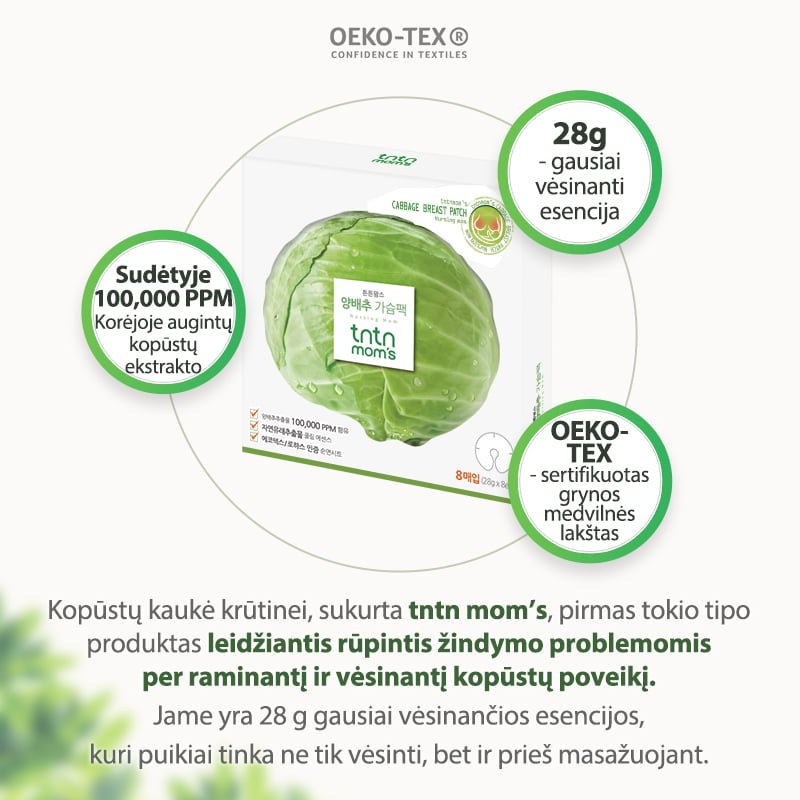 TNTN MOM'S Kopūstų kaukė krūtinei