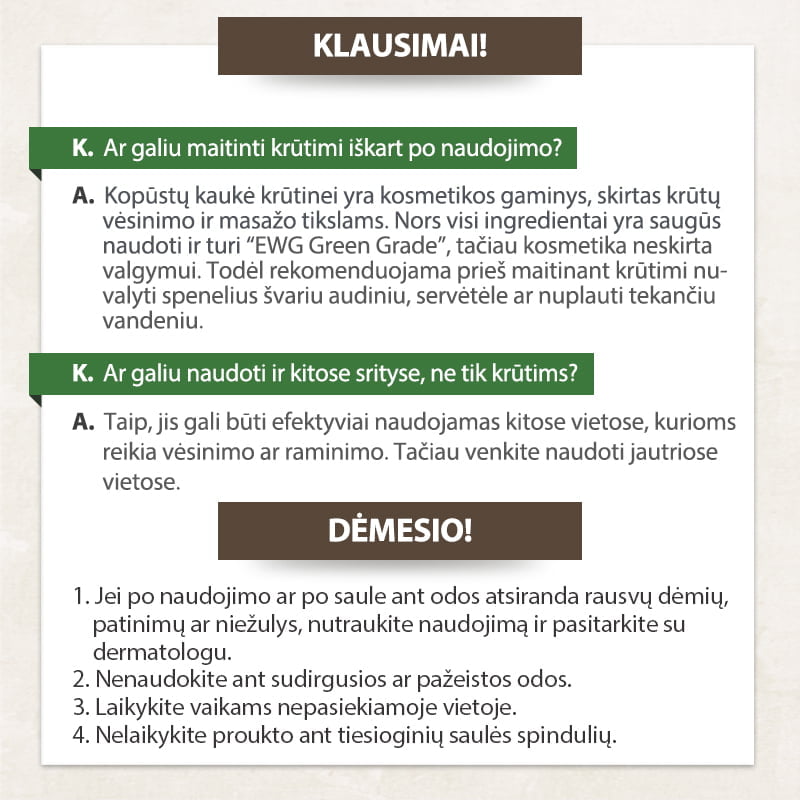 TNTN MOM'S Kopūstų kaukė krūtinei