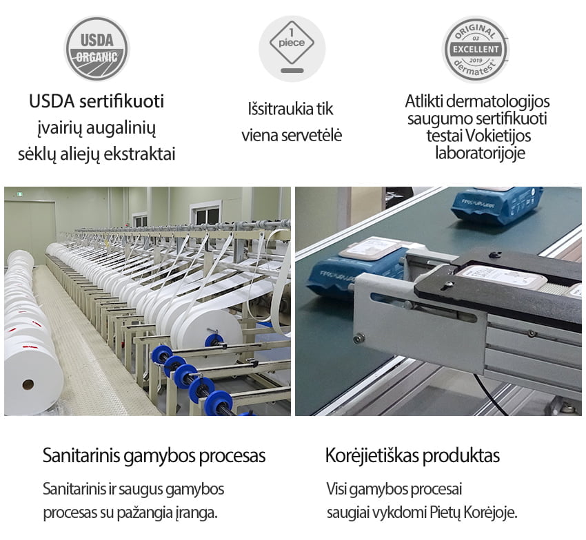 K-MOM LALABEBE organiškos drėgnos servetėlės “Panda” (70 vnt.)