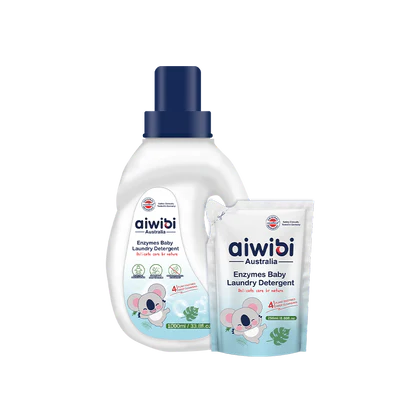 AIWIBI fermentuotos skalbimo priemonės rinkinys kūdikių drabužiams  (1000 ml +250 ml)