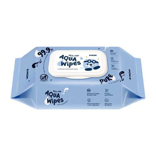 K-MOM 99.9% Pure Aqua Wipes drėgnos servetėlės, 60 vnt
