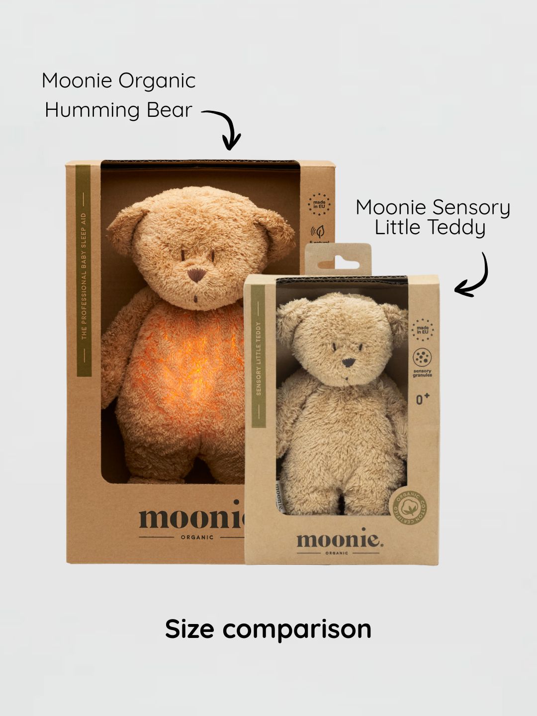 MOONIE sensorinis minkštas žaislas LITTLE TEDDY